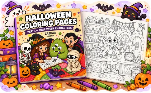 Halloween Coloring Pages: from the publisher, image 01