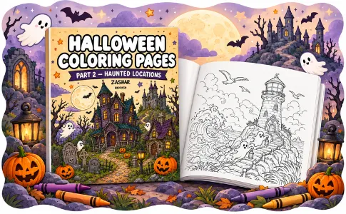 Halloween Coloring Pages: from the publisher, image 01