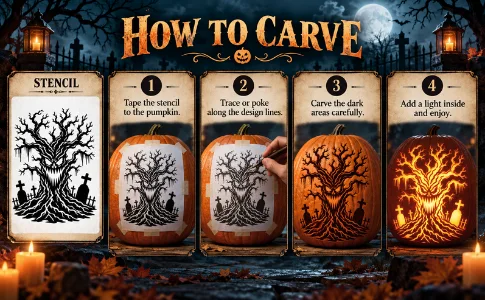 Jack-O'-Lantern Carving Stencils: from the publisher, image 03