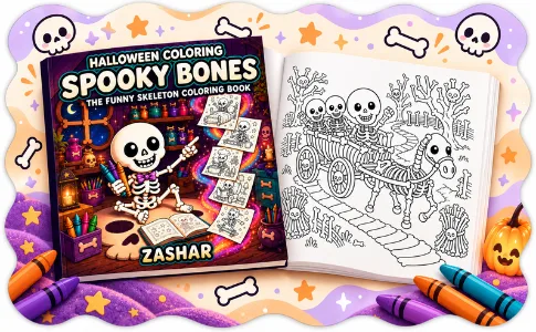 Halloween Coloring: Spooky Bones: from the publisher, image 01