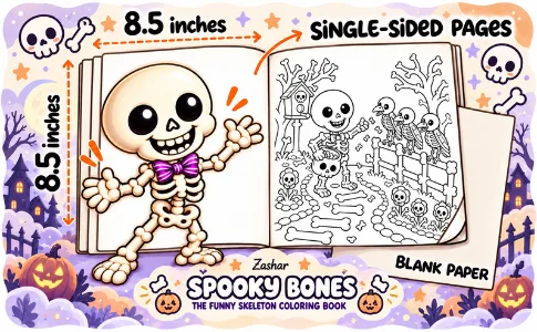 Halloween Coloring: Spooky Bones: from the publisher, image 02