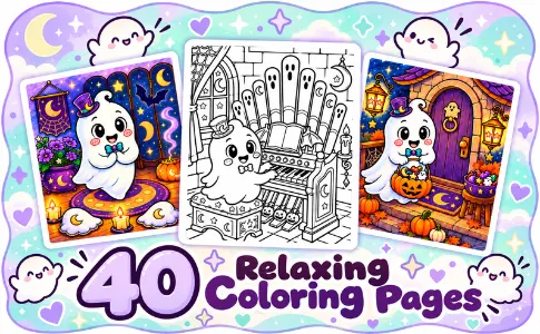 Halloween Coloring: Spooky Boos: from the publisher, image 03