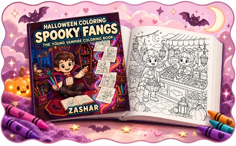Halloween Coloring: Spooky Fangs: from the publisher, image 01
