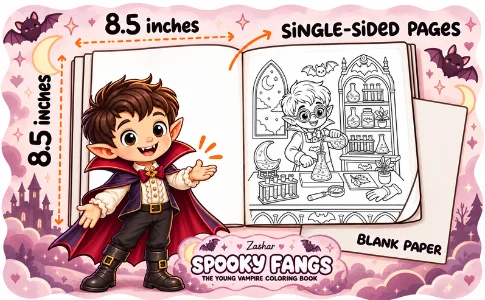 Halloween Coloring: Spooky Fangs: from the publisher, image 02