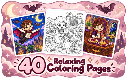 Halloween Coloring: Spooky Fangs: from the publisher, image 03