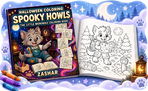 Halloween Coloring: Spooky Howls: from the publisher, image 01