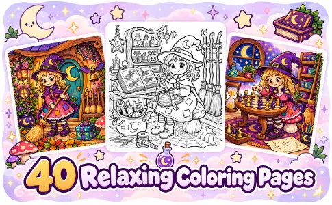 Halloween Coloring: Spooky Magic: from the publisher, image 03