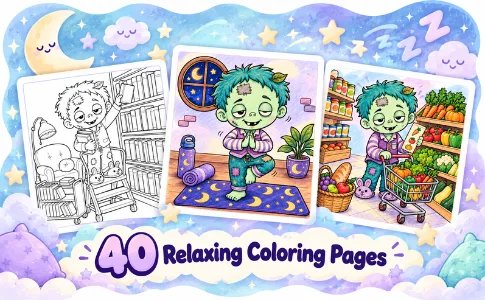 Halloween Coloring: Spooky Snoozes: from the publisher, image 03