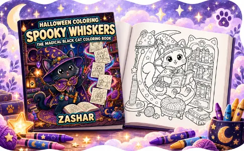Halloween Coloring: Spooky Whiskers: from the publisher, image 01