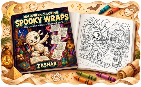 Halloween Coloring: Spooky Wraps: from the publisher, image 01