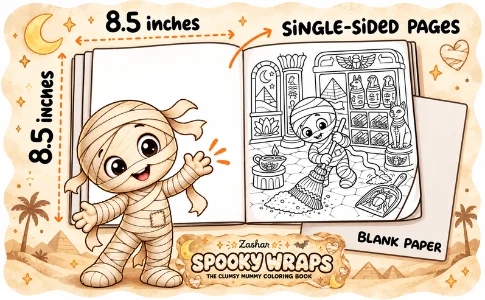 Halloween Coloring: Spooky Wraps: from the publisher, image 02