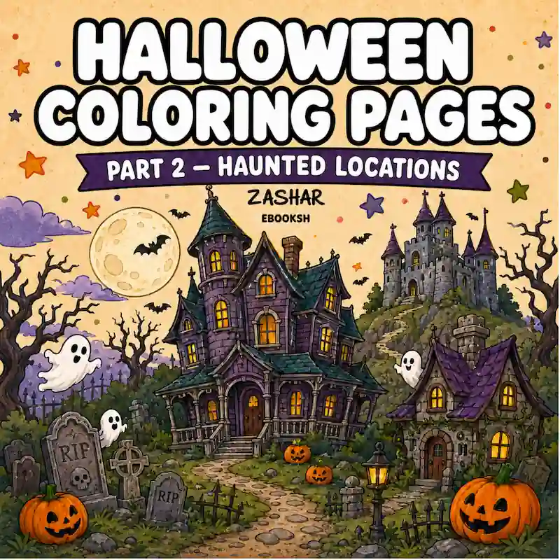 Halloween Coloring Pages — Part 2 — Haunted Locations